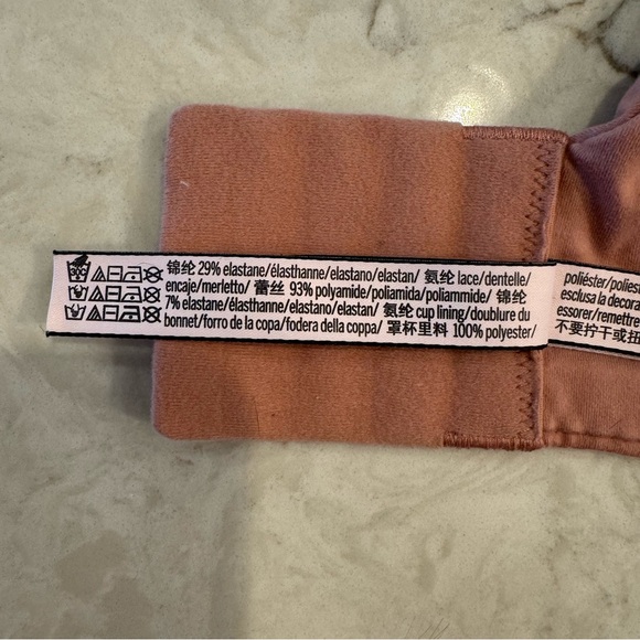 Victoria’s Secret Push-Up Bra - Blush Pink with Floral Lace Accents - 38DDD - Picture 5 of 13